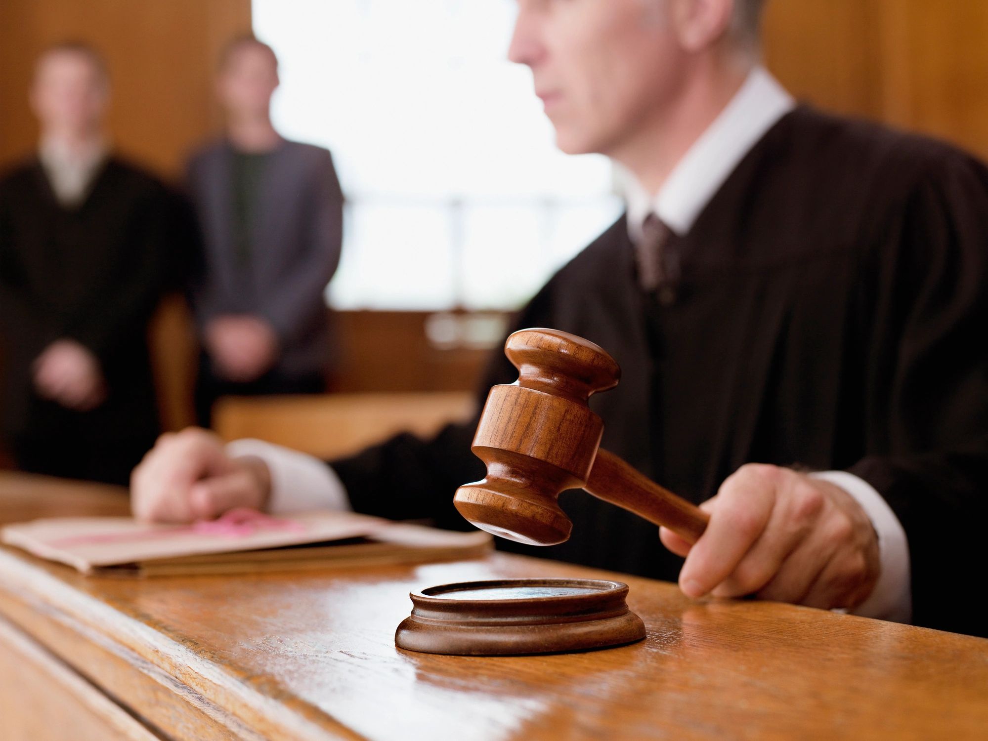Judge gavel in courtroom