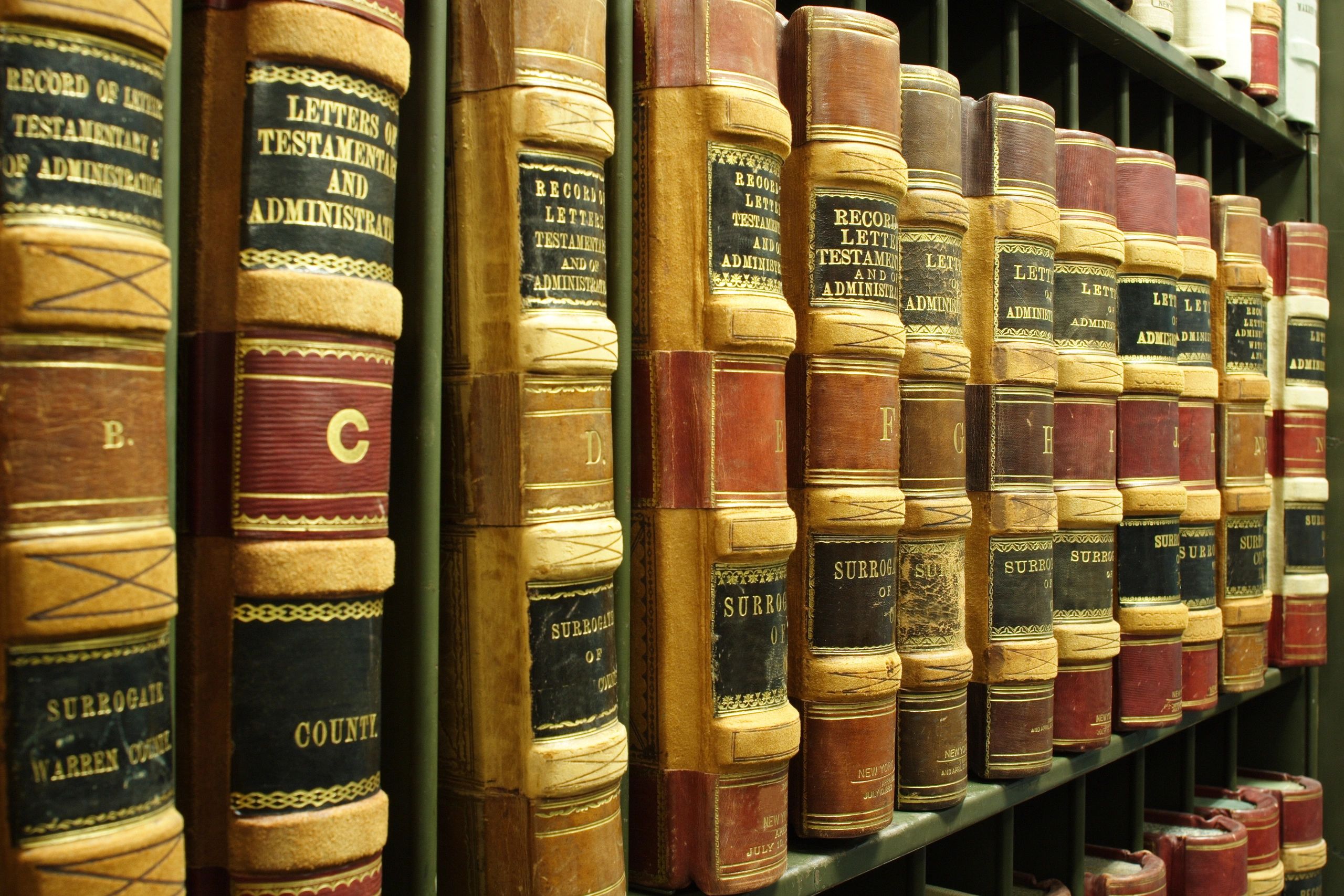 Antique law books in legal library