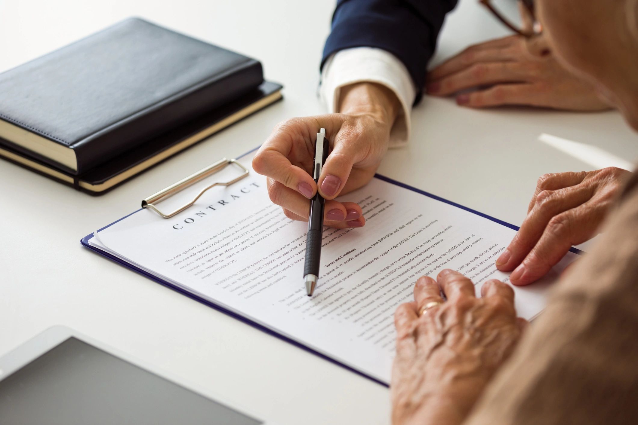 Legal documents and contract signing